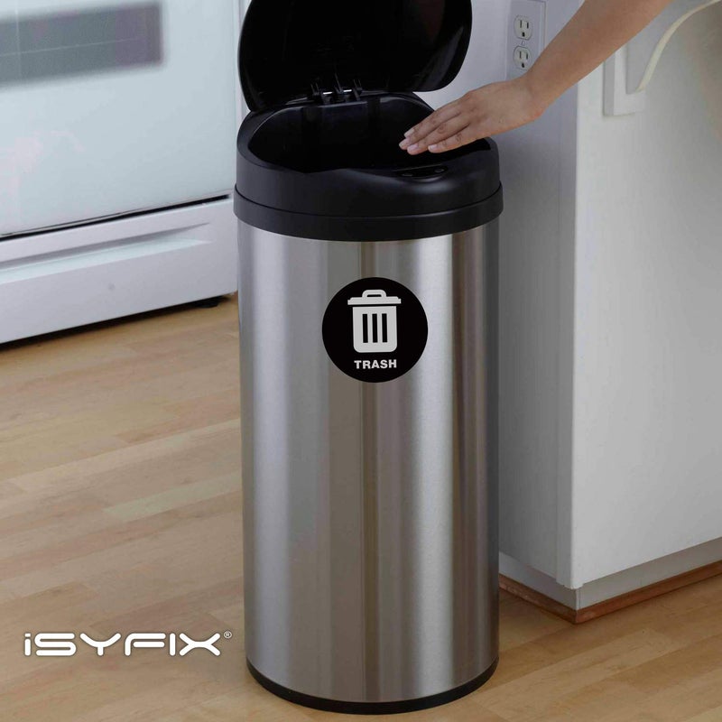 iSYFIX Trash Can Stickers Signs - 6 Pack 5 inch â€“ Premium Self-Adhesive Vinyl, Laminated for Weatherproof, UV Resistant, Perfect Label Stickers for containers, Ideal Sign for Home, Office, Kitchen - Image 4